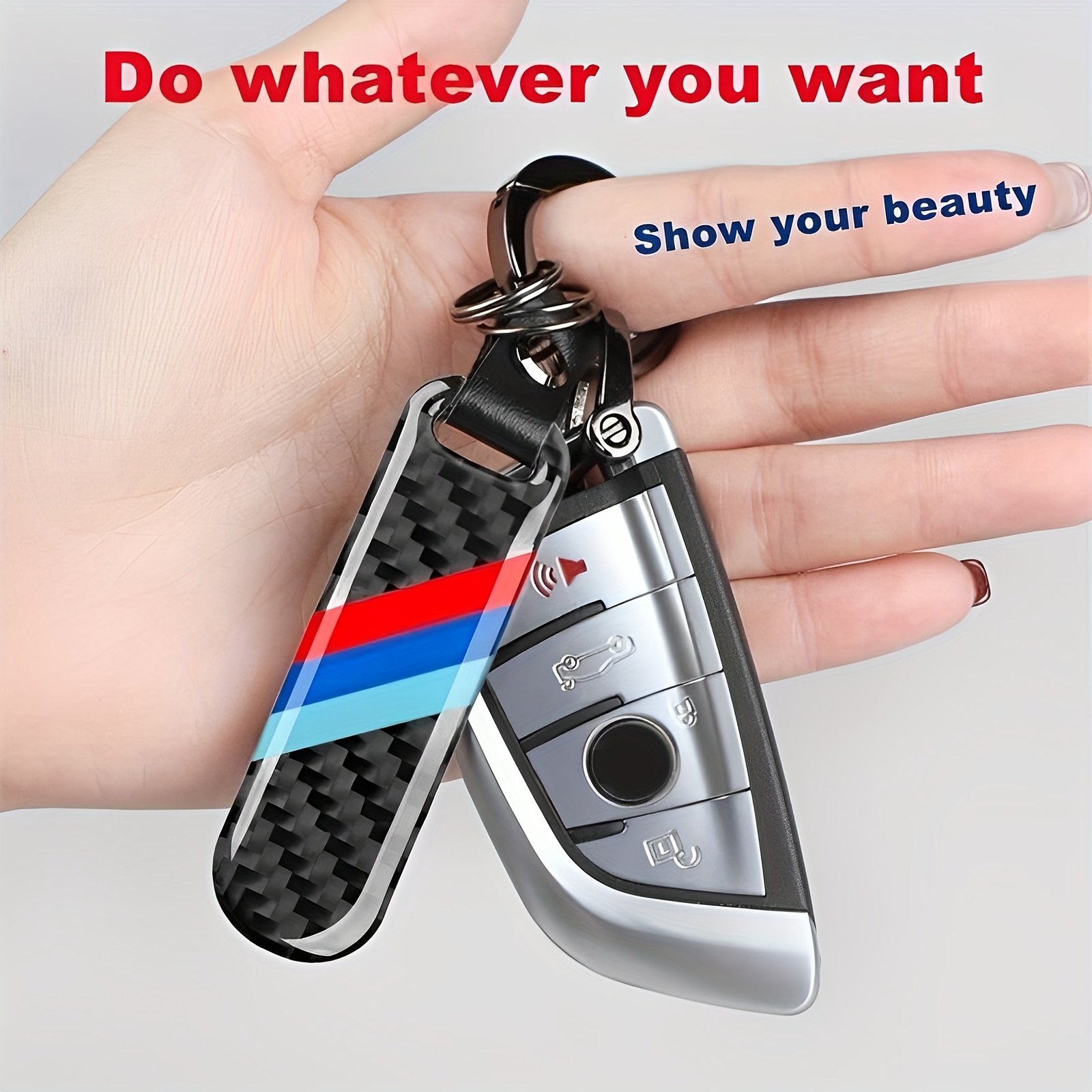 

Fashionable Keychain Set Carbon Fiber, Resin, Leather, And Alloy, Suitable For For Bmw Models Including M, X1, X3, M3, M5, And .