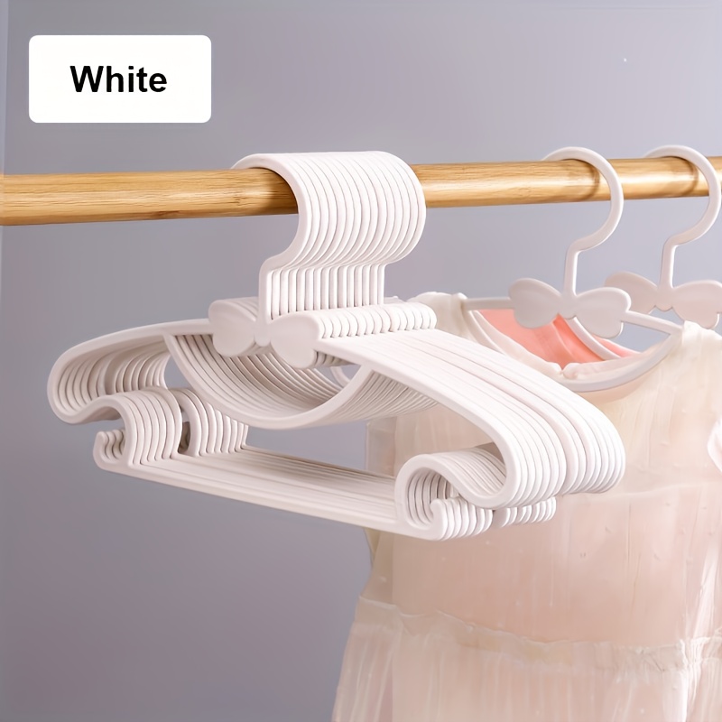 50pcs Cute Bow   &   Clothes Hangers - Dual-Use Wet/Dry, Durable Plastic with Polished  ,   for Easy Hanging,     Delicate Garments,   Hangers,   Design,  