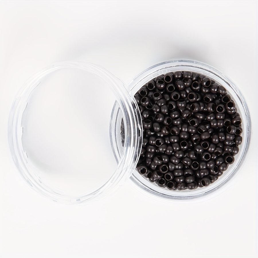 TEMU 2,5mm*1,5mm*2mm Anneaux en Cuivre Nano 1000pcs/Bouteille Micro Anneaux Tubes Micro Anneaux Perles pour Outils d'Extension de Cheveux Microchip