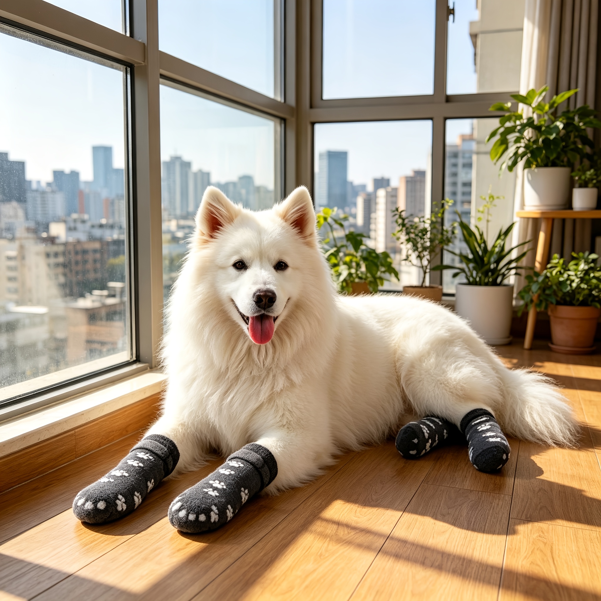 8pcs Non-Slip Dog Socks for Paw Protection