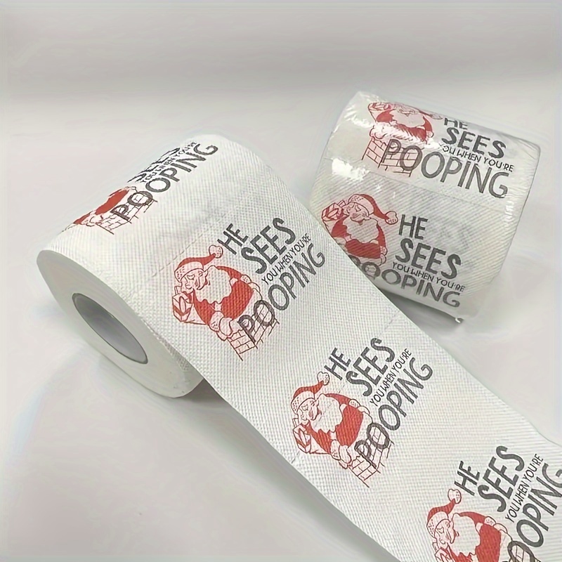 

1pc/4pcs Christmas-themed Toilet Paper With Interesting Christmas Suitable For Party Decoration And Gift