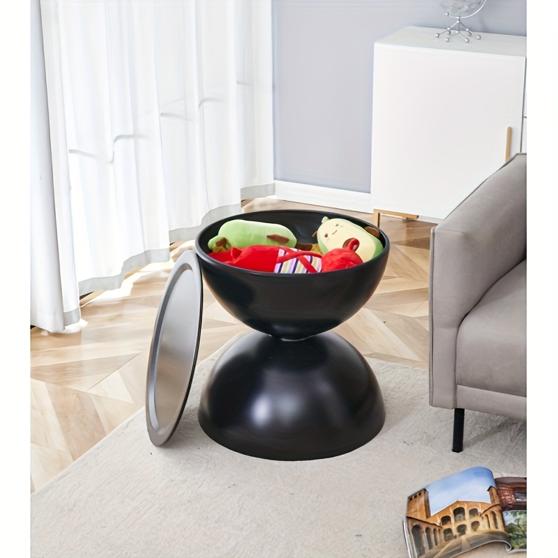 Black Coffee Round Tables Storge Movable Table Top - Temu