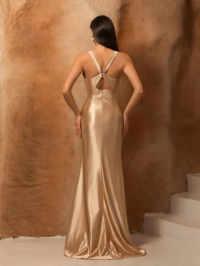 holiday date night shoulder green satin high slit - Temu holiday date night shoulder green satin high slit - Temu