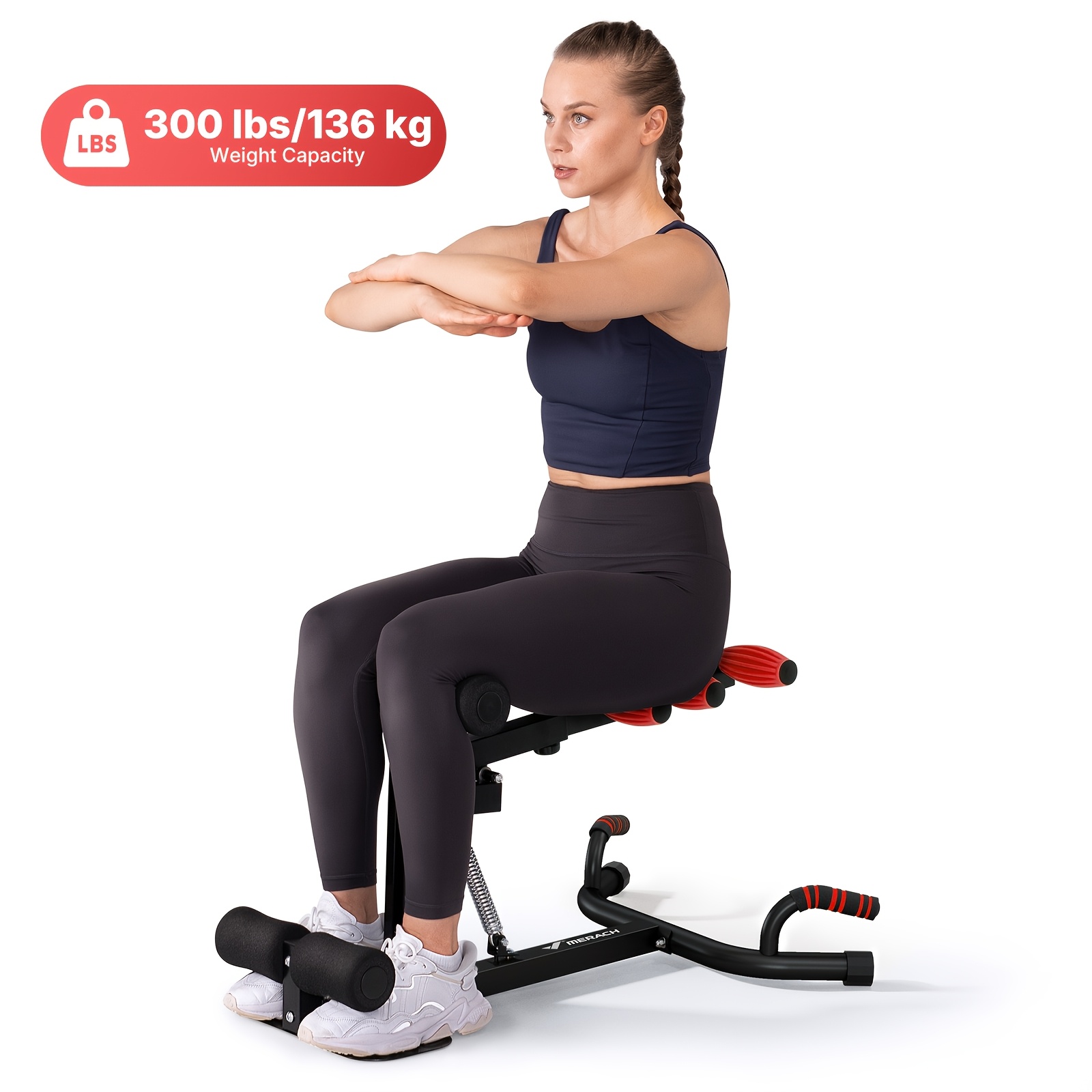 TEMU Merach Squat Machine For Home Gym - Adjustable Machine With 3-level Resistance, 300lbs Weight Capacity, -to-use Squat Trainer Suitable For