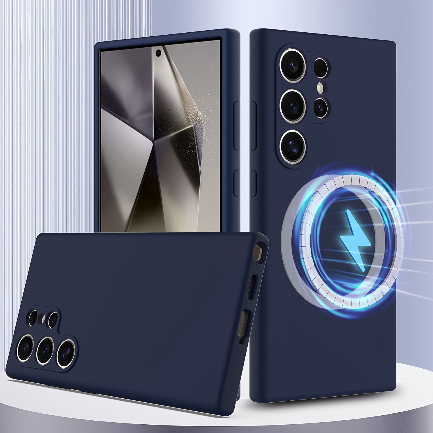 TEMU Hidden Magnetic Silicone Mobile Phone Case Suitable For Galaxy S24 Fe S24plus S24 Ultra S24  New Model S25 S25plus S25ultra -end Mobile Phone