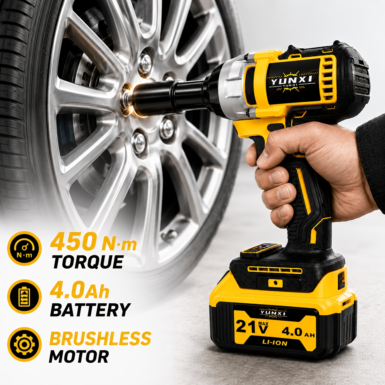 item picture 2026 cordless impact wrench kit brushless electric wrench with rechargeable lithium battery tool   socket accessories powerful impact driver for car tire repair and home