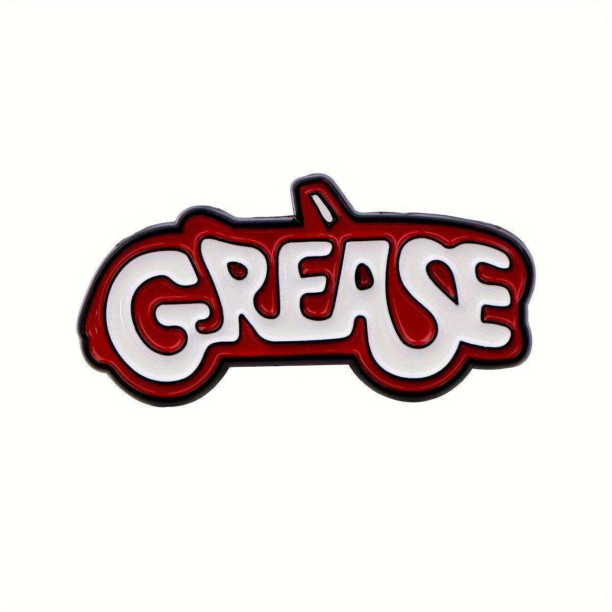 

1pc Enamel Pin "grease" Lapel , Men' Brooch, Zinc Alloy, Clothing Accessory For Backpacks, Jewelry