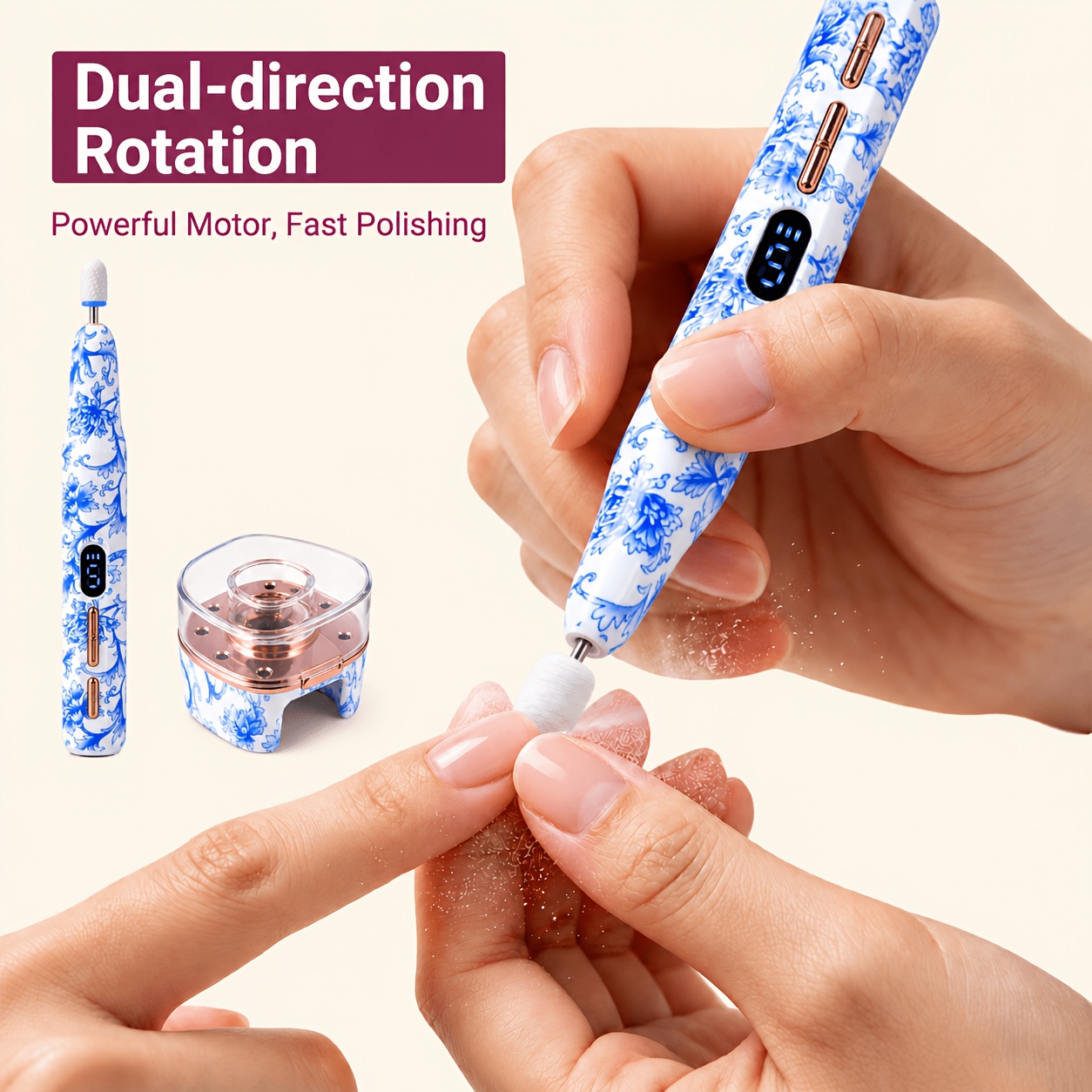 Professional Electric Nail Polish Remover & Polisher, USB Powered