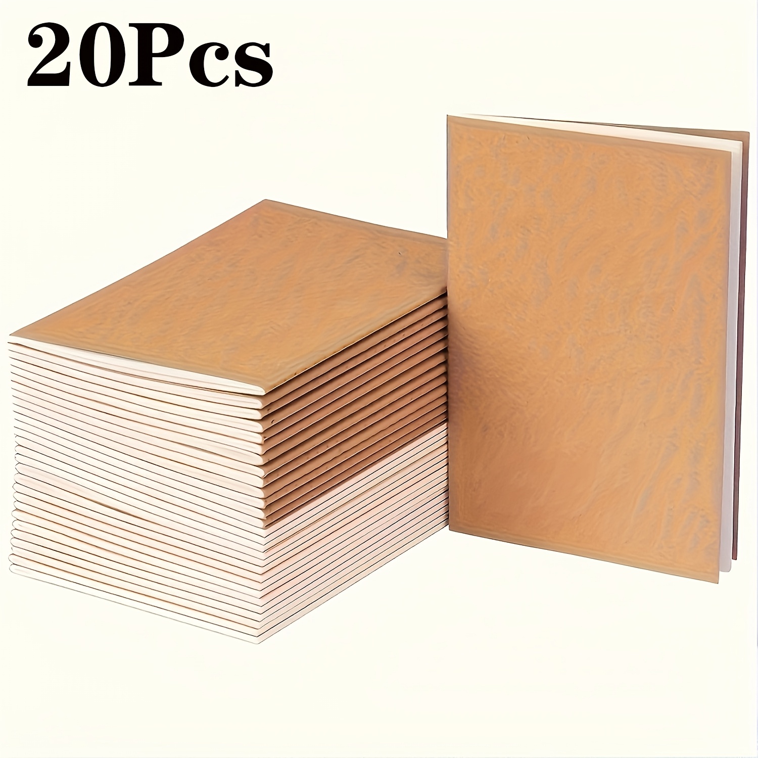 E-shop 5/10/20/40/60 Stück A5 Kraftpapier Notizbuch, 8,3x5,5 Zoll Blanko Seite Journal, Notizbücher in Großpackung, Skizzenbuch, Reisetagebuch Set,