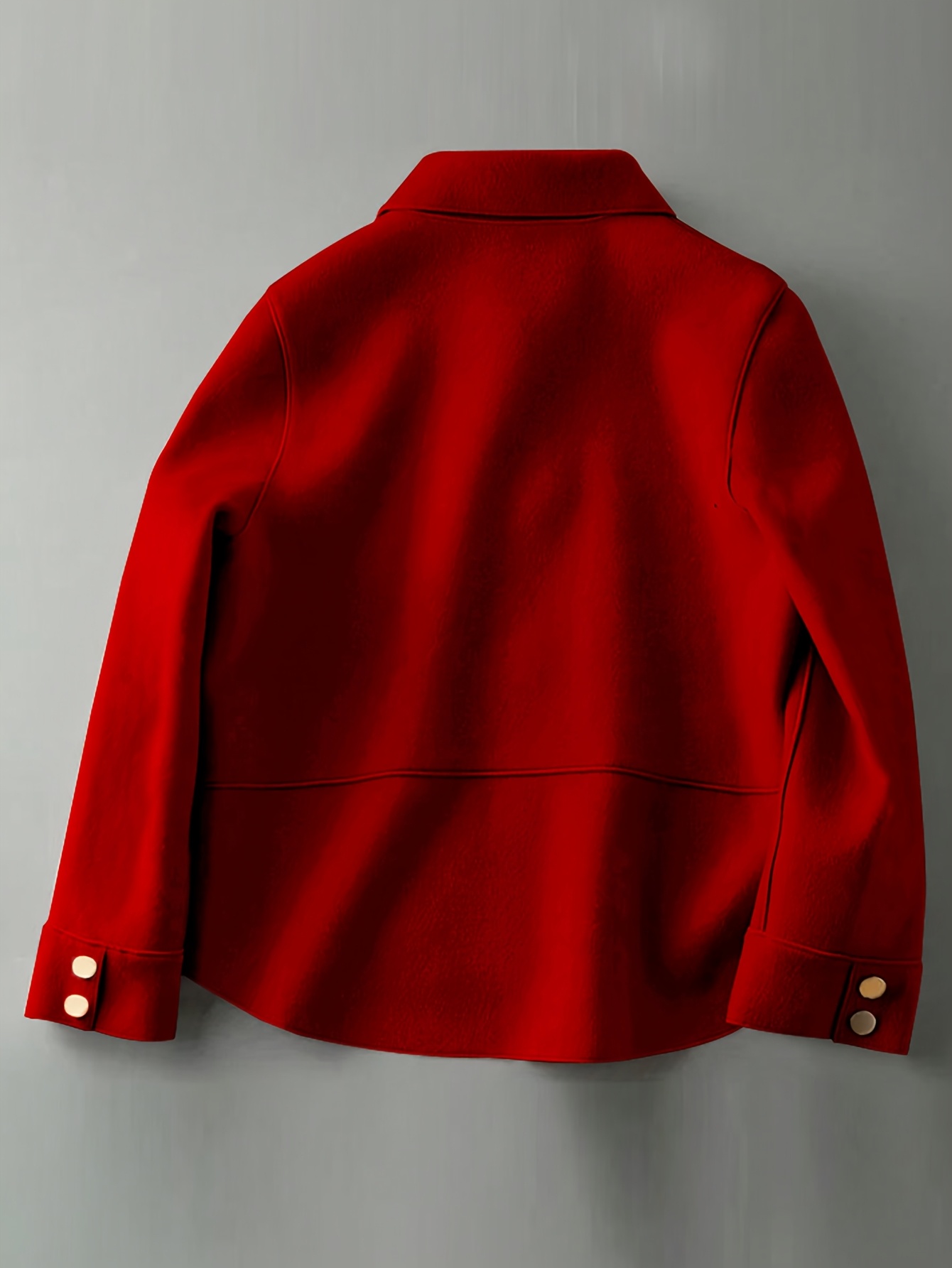 European and American Fashion Simple Women'S Collar Single Breasted High Quality Short Coat Lazy Casual Solid Color Long Sleeve Retro Temperament Loose Matching Fashion Shirt Women'S Coat