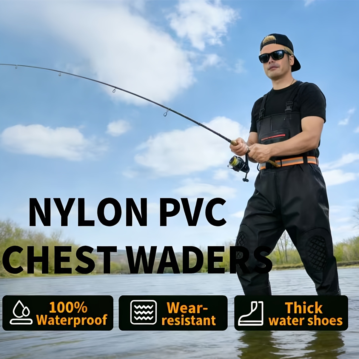 fishing waders sold on Temu United States