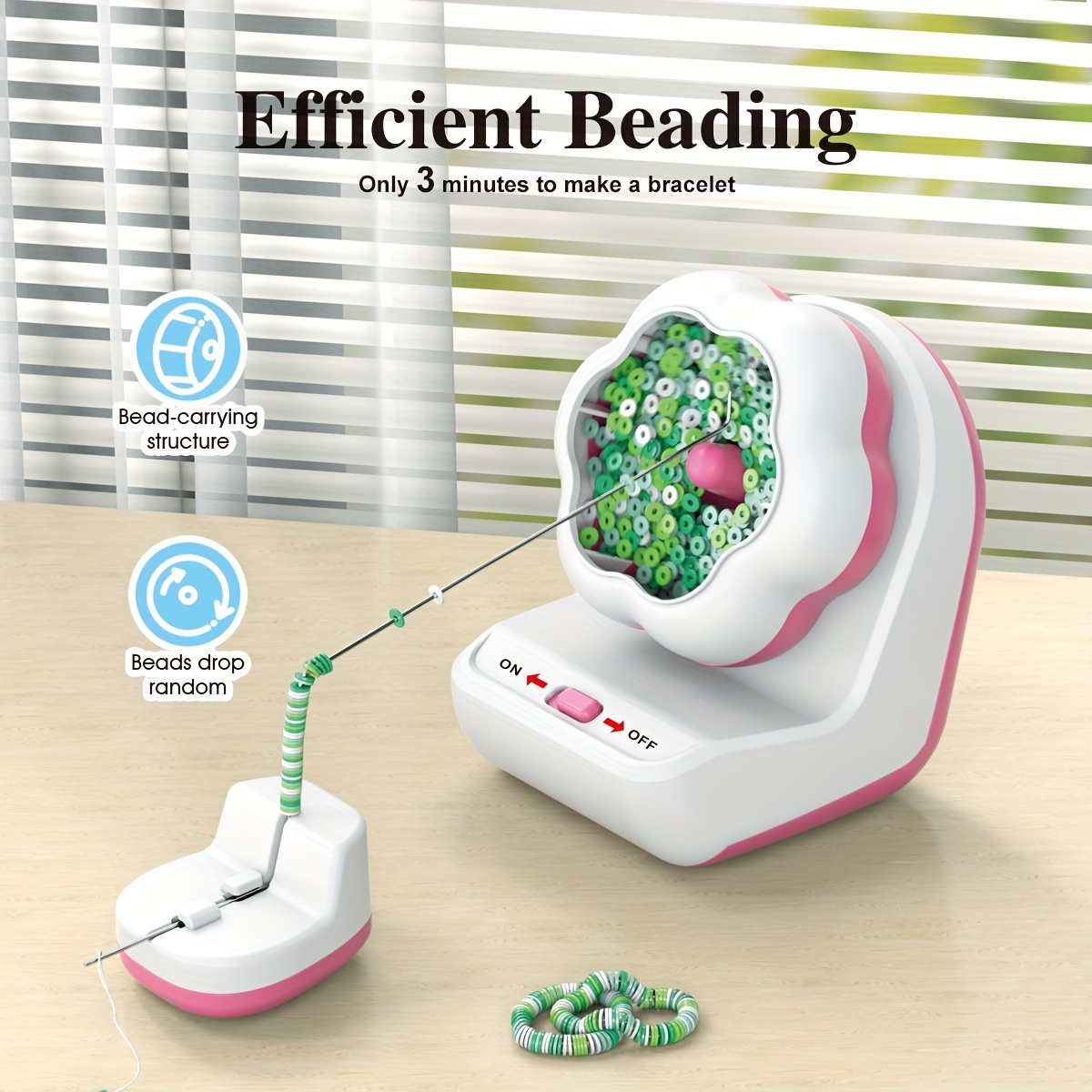 

Easy-use Electric Beading Machine With Precision Needle - Usb Powered, Ideal For Diy Jewelry Making, Bracelets & Necklaces