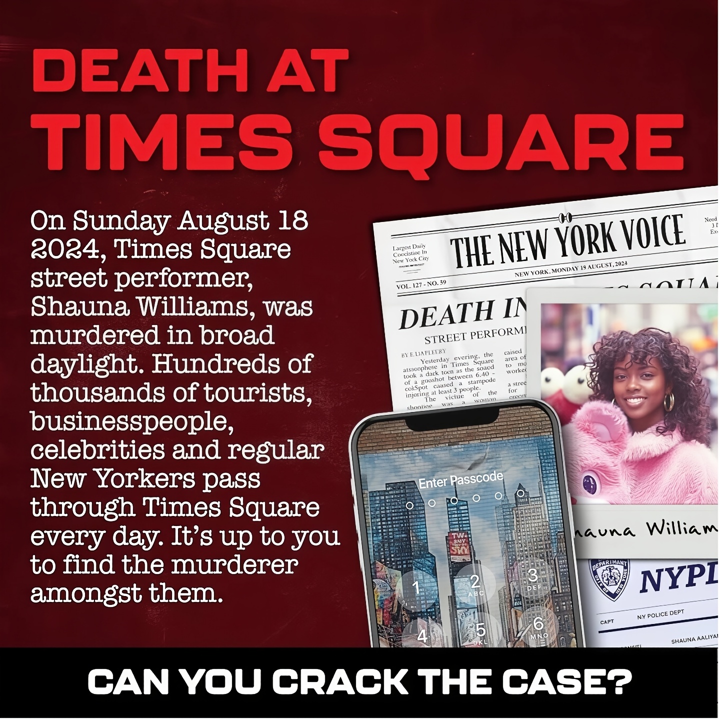 Murder Case Game for Adults, Immersive Detective Experience