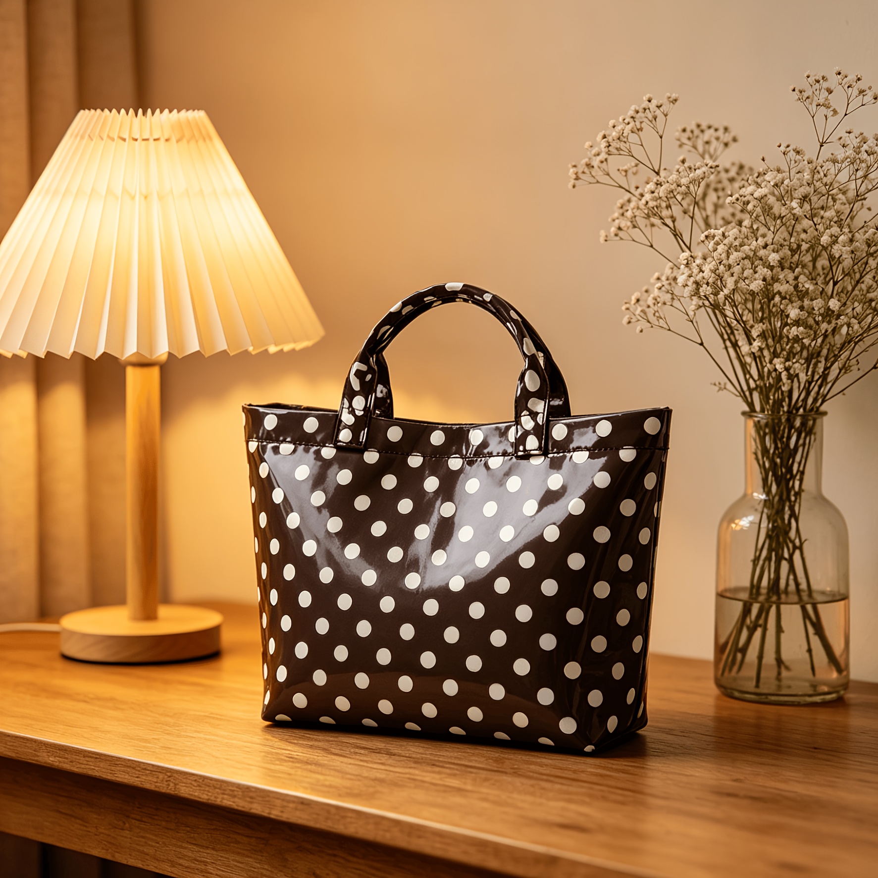 Women's Large-Capacity Polka Dot Tote Bag, Versatile Shopping Bag
