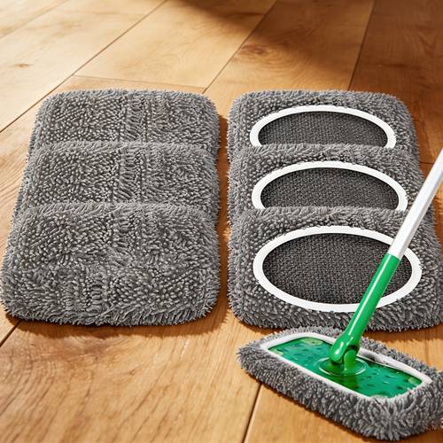 4pcs reusable microfiber mop pads replacement wet mopping pad refills washable dry sweeping cloths for surface hardwood floor cleaning