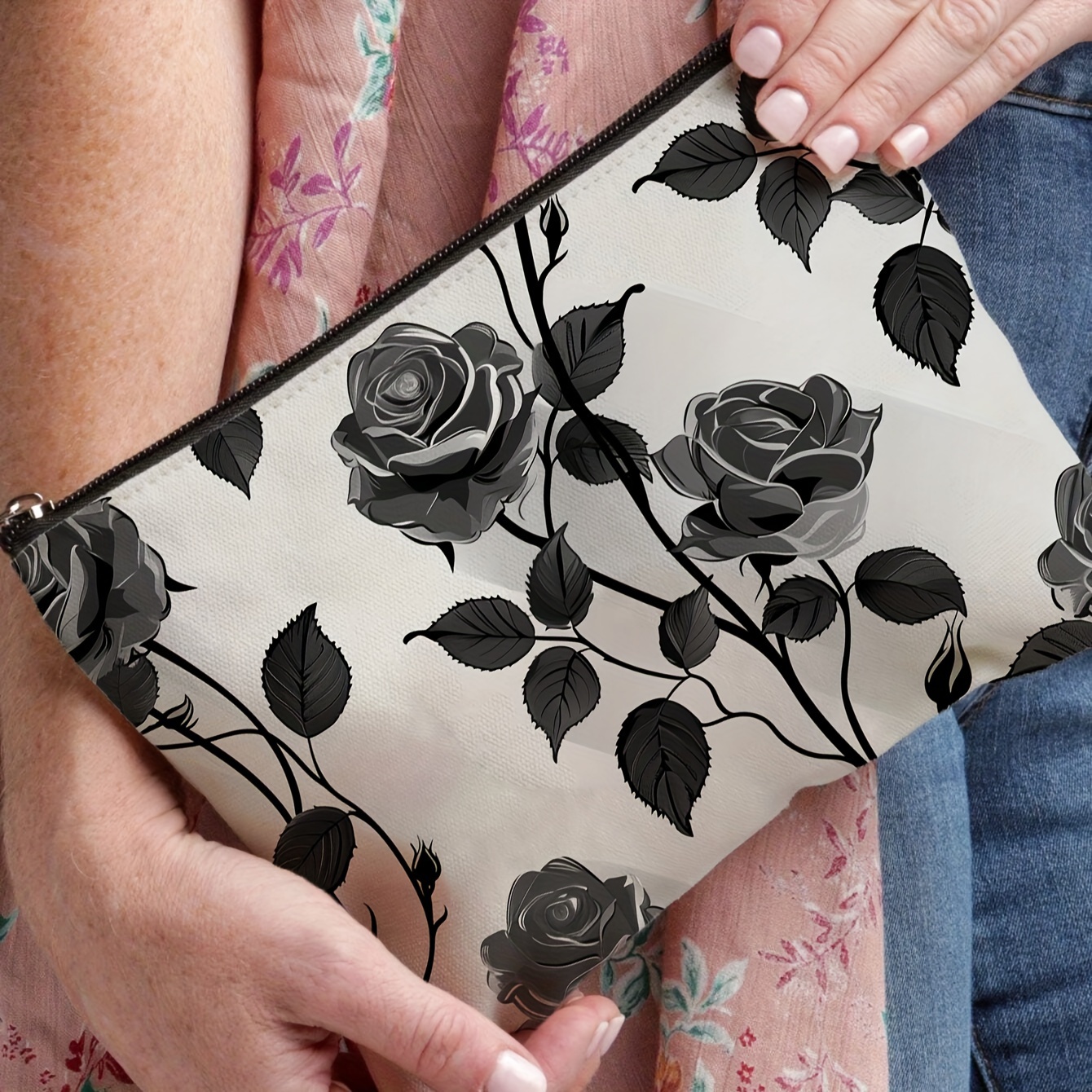 

Pattern Makeup Bag - Cosmetic & Organizer For And Use, Non-waterproof Polyester