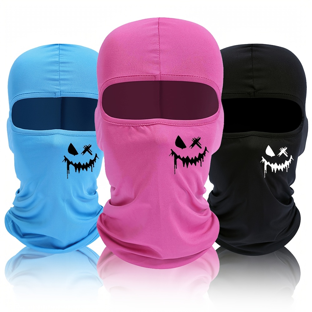 

3pcs/2pcs/1pc Print Ski Mask Balaclava Face Mask For Men Women Uv Protection Windproof Scarf For Snowboard Motorcycle