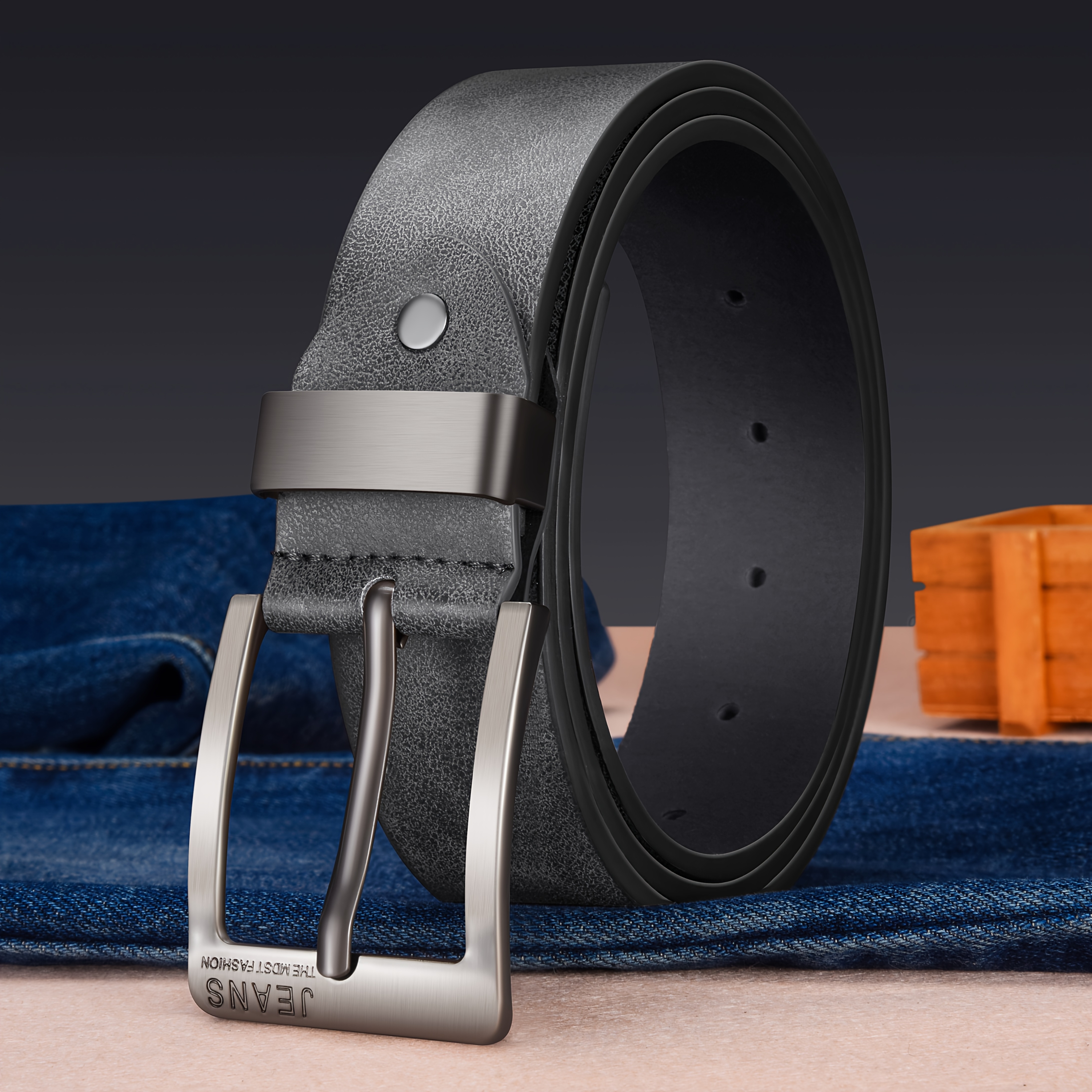 Image of 1pc Women' Belt, Embossed Texture Fashionable Women's Decorative Belt, Men's And Women's Retro Belt, Suitable For Pairing With Jeans, Is A Great Gift