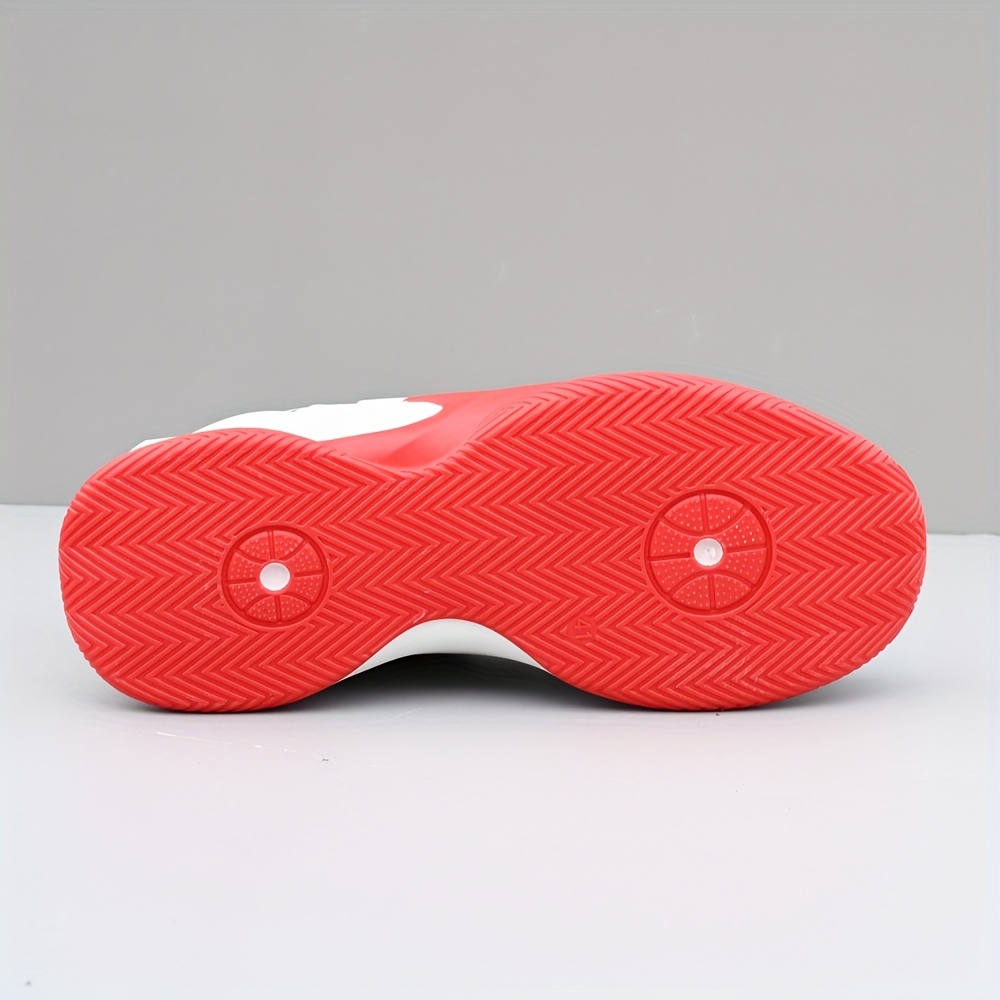 Tenis de basquetbol de caña alta para hombre, ligeros y transpirables con malla, detalles en rojo, cómodos para todas las temporadas, ideales para correr, deportes casuales y al aire libre, equipamiento de basquetbol, diseño deportivo elegante, suela acolchada EVA, estilo deportivo, ajuste cómodo, para un estilo de vida activo