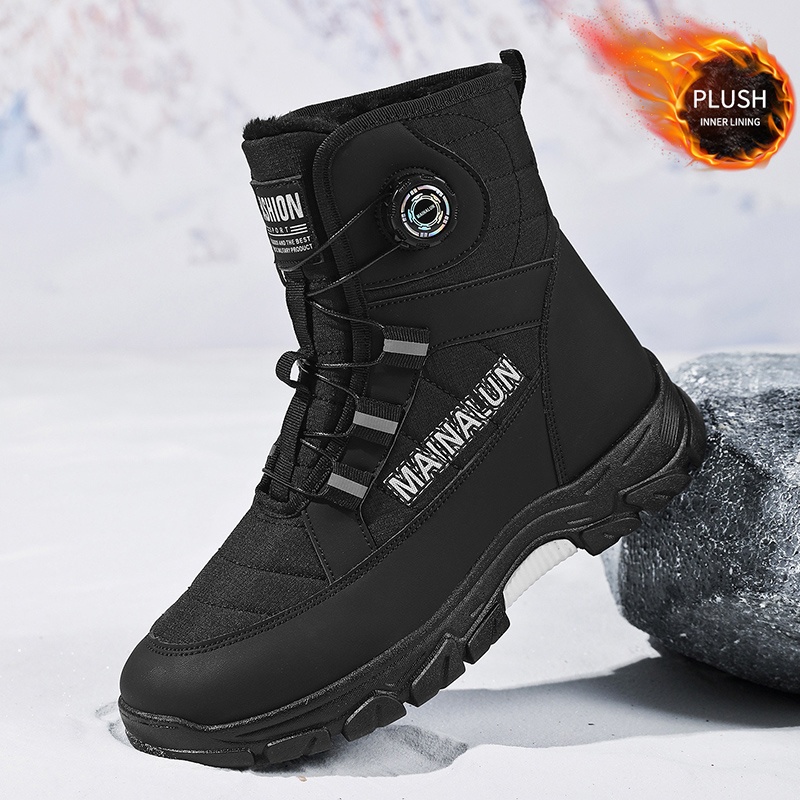 *'s outdoor winter snow boots with ankle strap support non slip PVC sole  suitable for cold weather hiking daily and formal activities with cushioned 