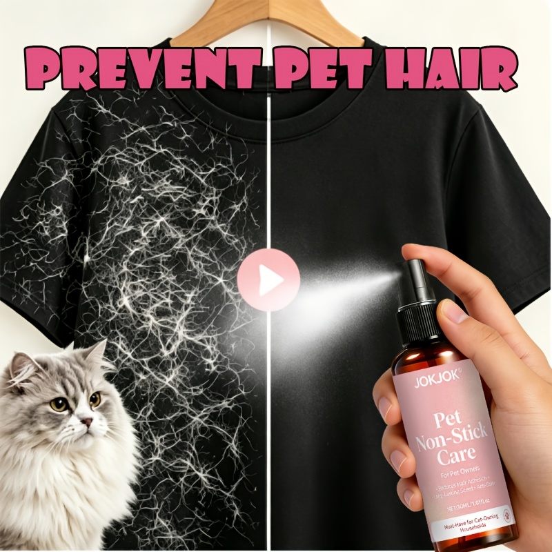 TEMU Pet Hair Repellent Spray, Anti-static Lint Remover, Fur Guard For Clothes, Furniture, Bedding, Sofas, Carpets & Car Seats, Reduces Hair Cling,