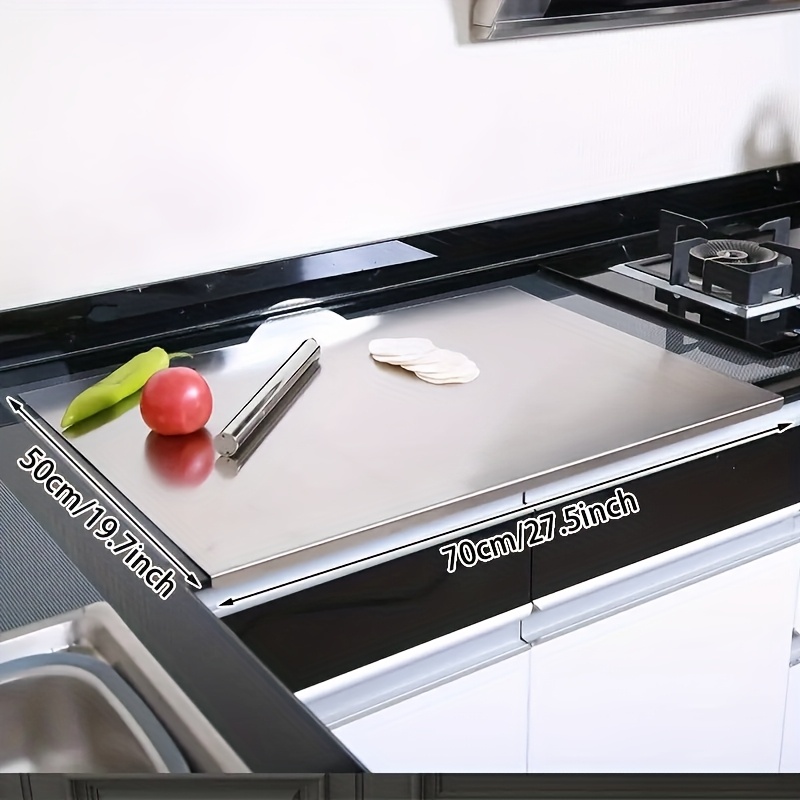 xxl extra large stainless steel cutting board kitchen stainless steel cutting board dough kneading and cutting mat metal meat cutting board suitable for cutting fruits vegetables bread and baking a must have kitchen item for food safety