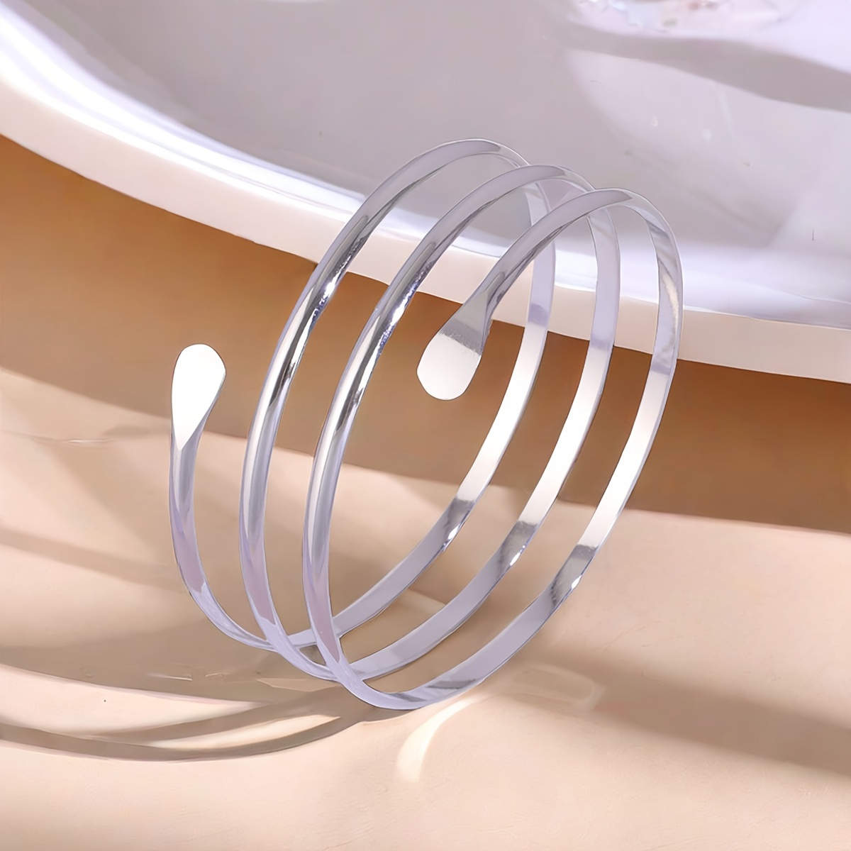 Metal Four Layer Hollow Spiral Women's Arm Ring