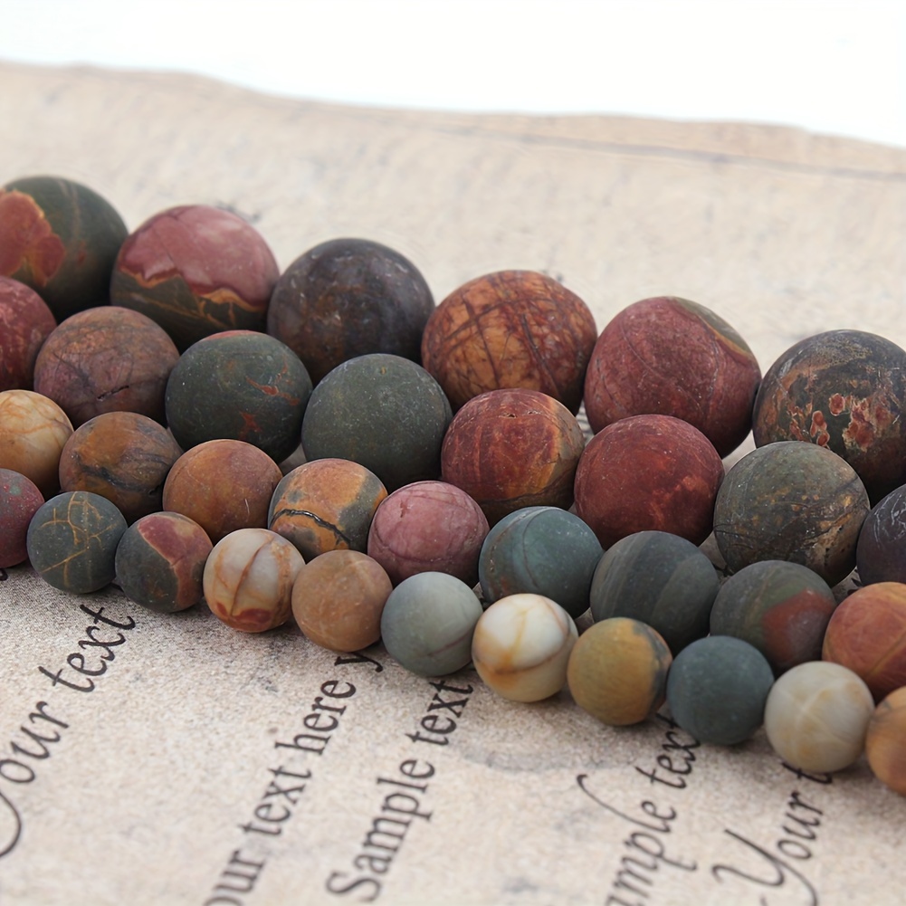 Matte Picasso Jasper Beads - Natural Stone, Colorful Loose Spacer Beads For Making, Bracelets & Necklaces - 4/6/8/10mm Sizes