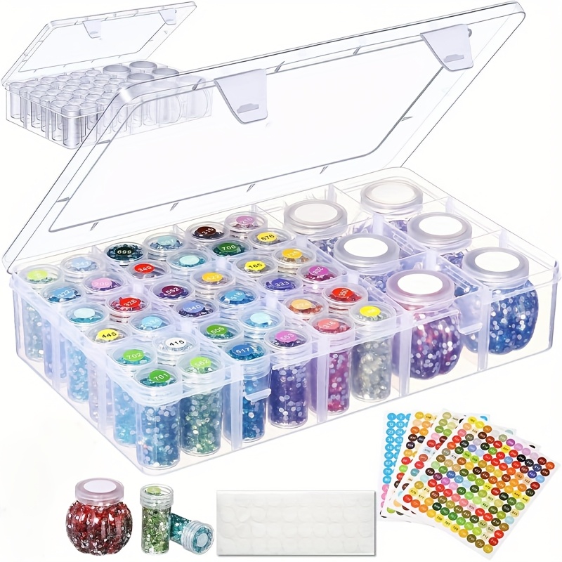 

42 Grids Diamond Painting Storage Containers With Diamond Painting Accessories Diy Craft Jewelry Bead Storage, With 4pcs Sticker Lables Diy Handmade Art Craft Accessories Organizer