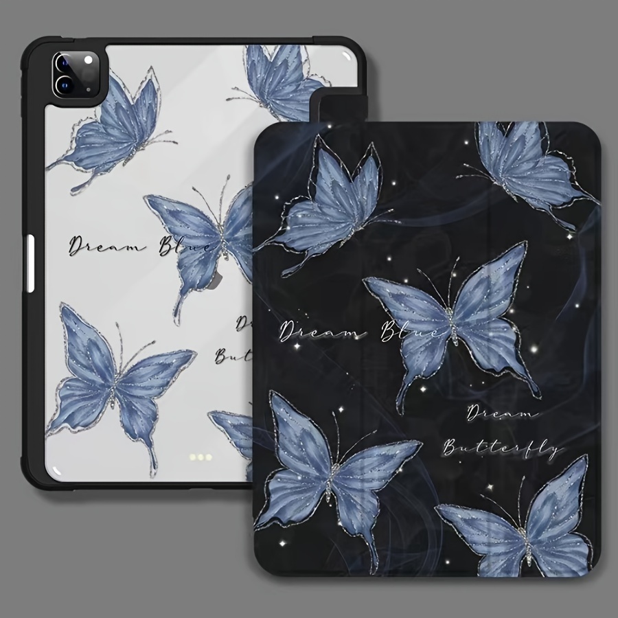 

Acrylic Butterfly Design Tablet Case With Holder, Lightweight Hybrid Protective Cover With Auto Sleep/wake, Foldable For Ipad 10.9//5/6/10.2/10th/pro11 2024/9.7/10.5 - Includes 1 Piece