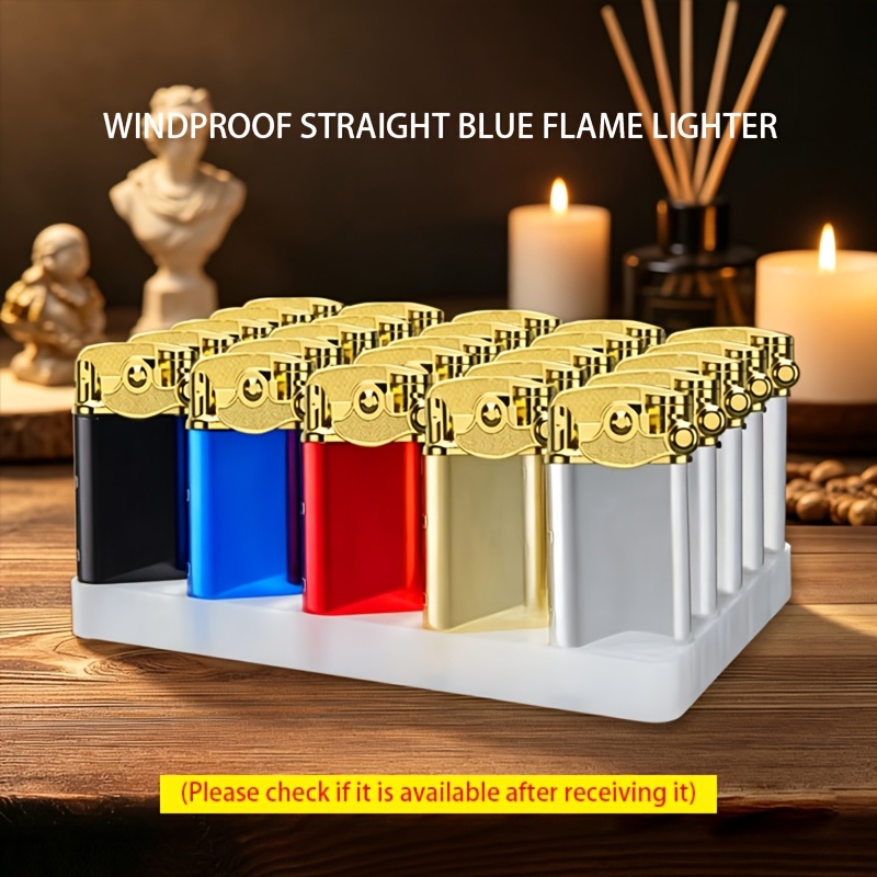 TEMU 25pcs Butane Lighter Set, Lighter Set, Windproof Design, Instant Ignition, Adjustable Flame Size, Refillable And Adjustable Pocket Lighter,