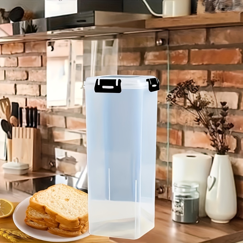 Transparent Plastic Bread Keeper with Slicing Guide, Airtight Bread Storage Box, Freshness Maintaining Food Container with Sealable Lid for Loaves, Toast, Sandwiches