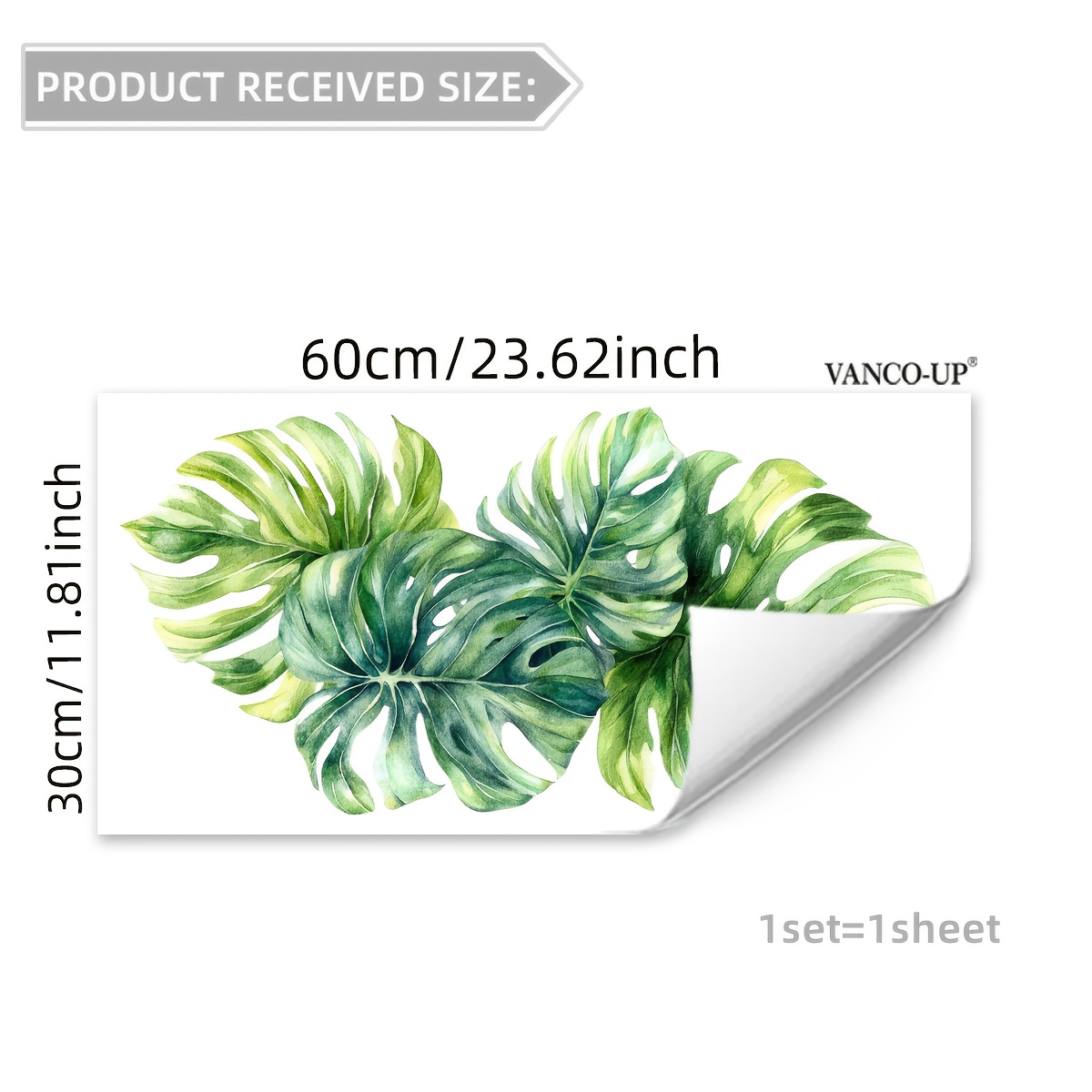 Image of A Creatively Designed Hand-drawn Leaf Wall Sticker For Decorating The Bedroom, Living Room, , And Entrance Background Wall, Self-adhesive M15073