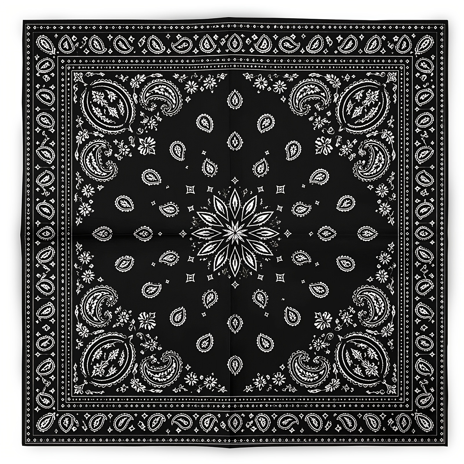 TEMU And White Paisley Hip-hop Pop Headscarf, Vintage Fashion Scarf Neck Gaiter, Sports Bandana Square Scarf, Face Towel, Paisley Pattern Headwear