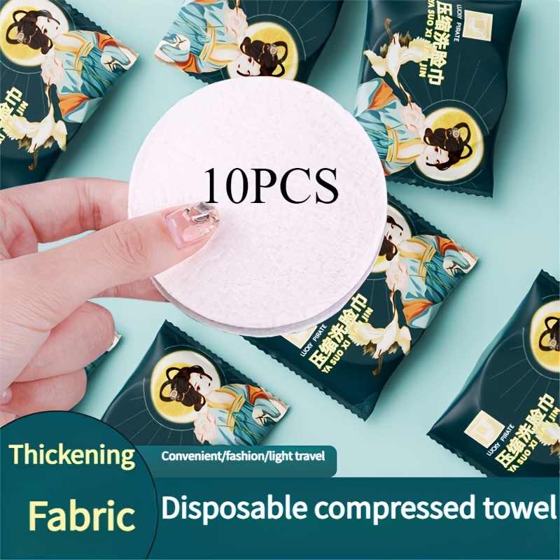 10-pack Compressed Towels, Disposable Towels For Travel And Business Trips, Non-linting