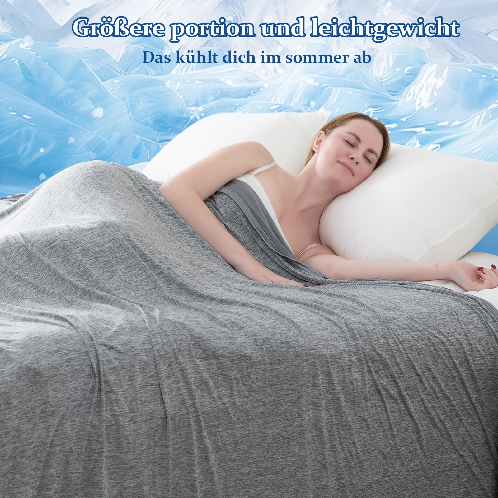 Image of Self-cooling Blanket, Double-sided Cover With Japanese Q-max 0.4 Cooling Fibers, Absorbs Body Heat – A Cozy Blanket, Sofa Throw, And Travel Blanket All In 1