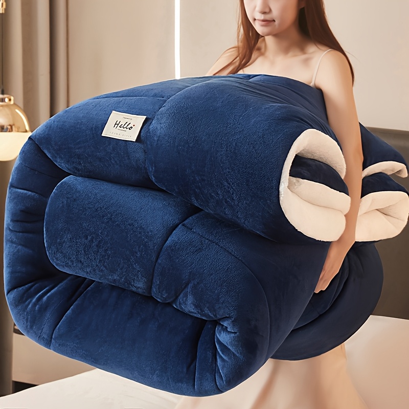 TEMU Luxury Reversible Comforter Solid Color Duvet Insert Machine Washable.