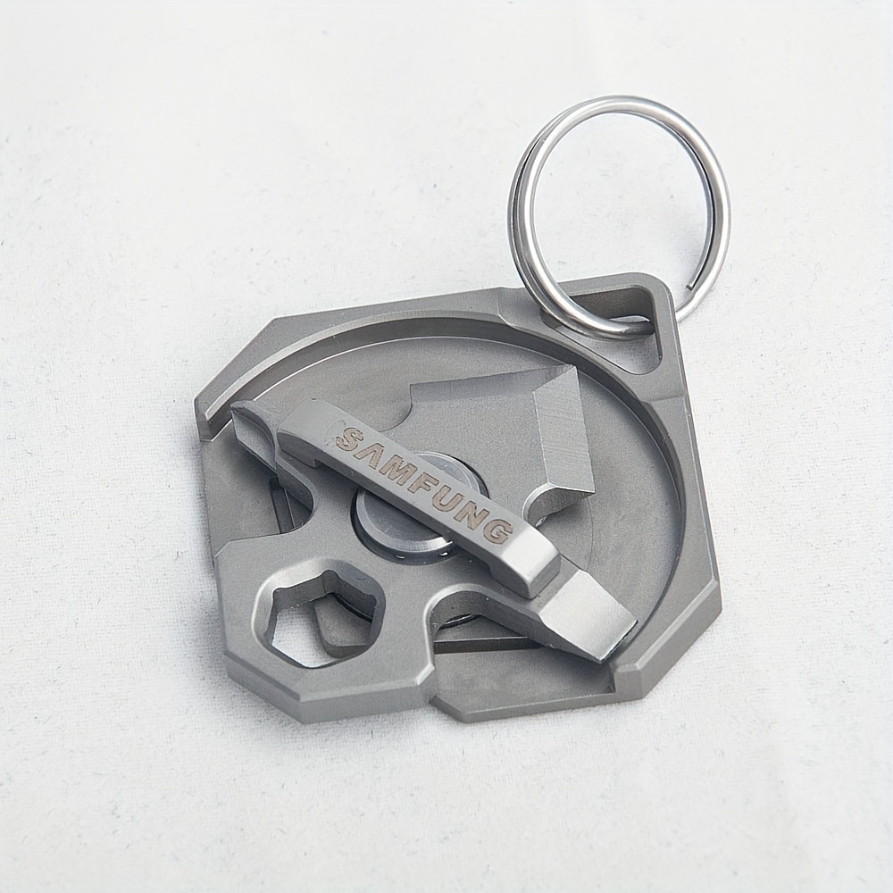 Titanium Alloy Golden 4-in-1 Edc Multi-tool - Multifunctional With Bottle Opener, Screwdriver, Etc., With Display Box, Suitable For Camping, Home, Daily Essentials | Ergonomic Grip | Compact Size