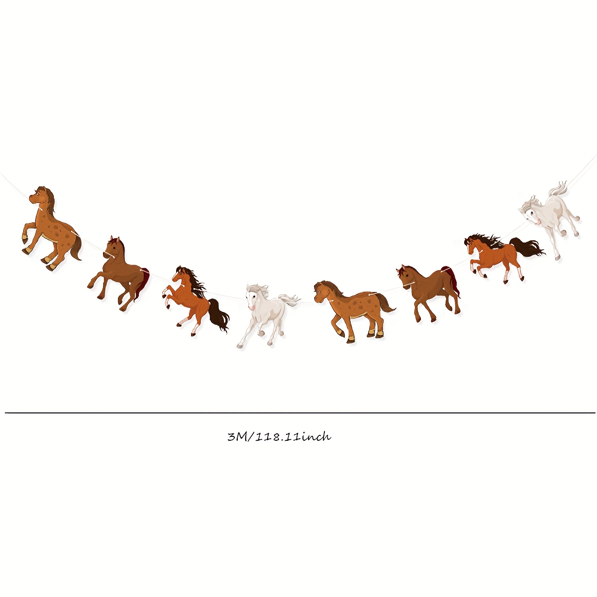 Image of 1 Set Horse-themed Party Banner & Rider Cutouts - Equestrian Shower, Wedding, Birthday Decoration - Horse Racing Party Decorations For - Paper Horse Banner For Stall Name Tags & Wall Hanging