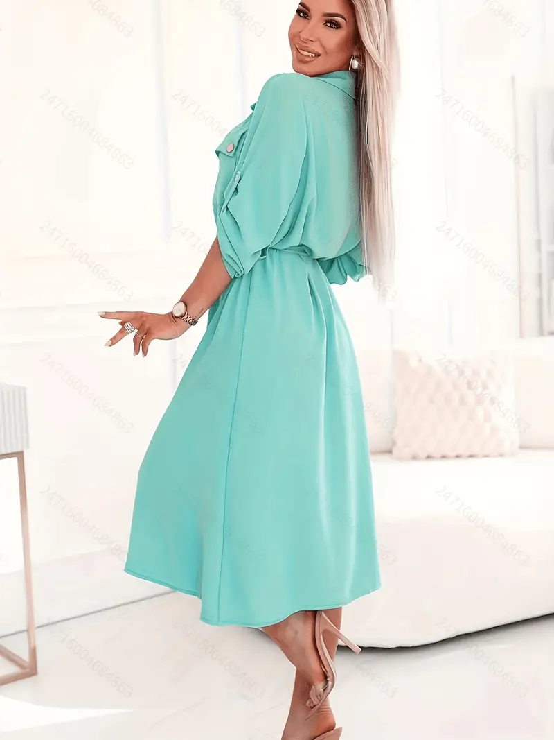mint green waist defining shirt dress a long sleeve utility - Temu Mauritius mint green waist defining shirt dress a long sleeve utility - Temu Mauritius