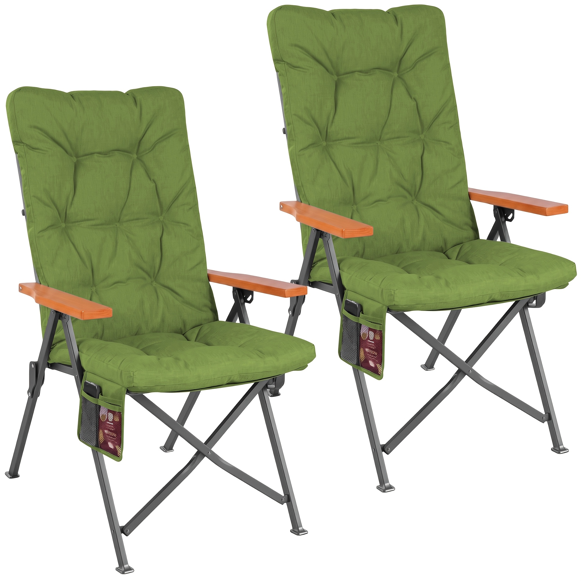 TEMU Homecall Camping Chair Foldable 150kg Load Capacity High-backed Chair Luxury Folding Chair Camping Chair With 4 Adjustable With 4.5cm Thick