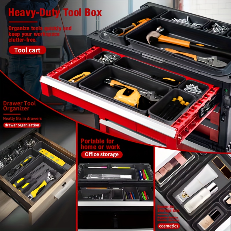 36pcs Tool Box Drawer Organizer Set, Suitable for Tool Boxes, Garage Tool Boxes, And Office Drawer Dividers, Tool Organizer Trays, Tool Box Organization And Storage, Tool Storage, Garage, Workshop Organization Tools, Free Combination Organizers