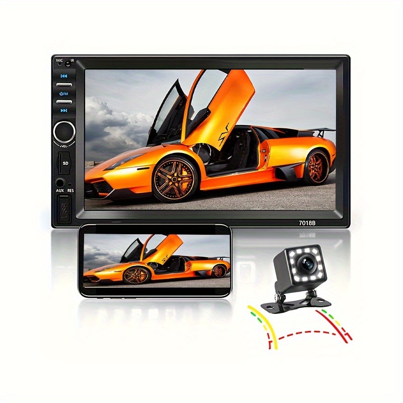 in-Dash Digital Media Car Stereo - Double Din 7 Inch HD Touchscreen Car  Radio - Bluetooth Audio Hands-Free Calling PhoneLink Backup Camera USB SD