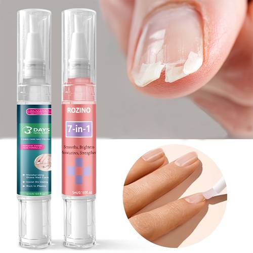 2pcs 7 in 1 nail pen 3 day long lasting nail polish nail pen nail strengthener keratin amino prevents nail breakage and peeling strengthens nails and enhances nail nail 5ml 0 169fl oz 2pcs