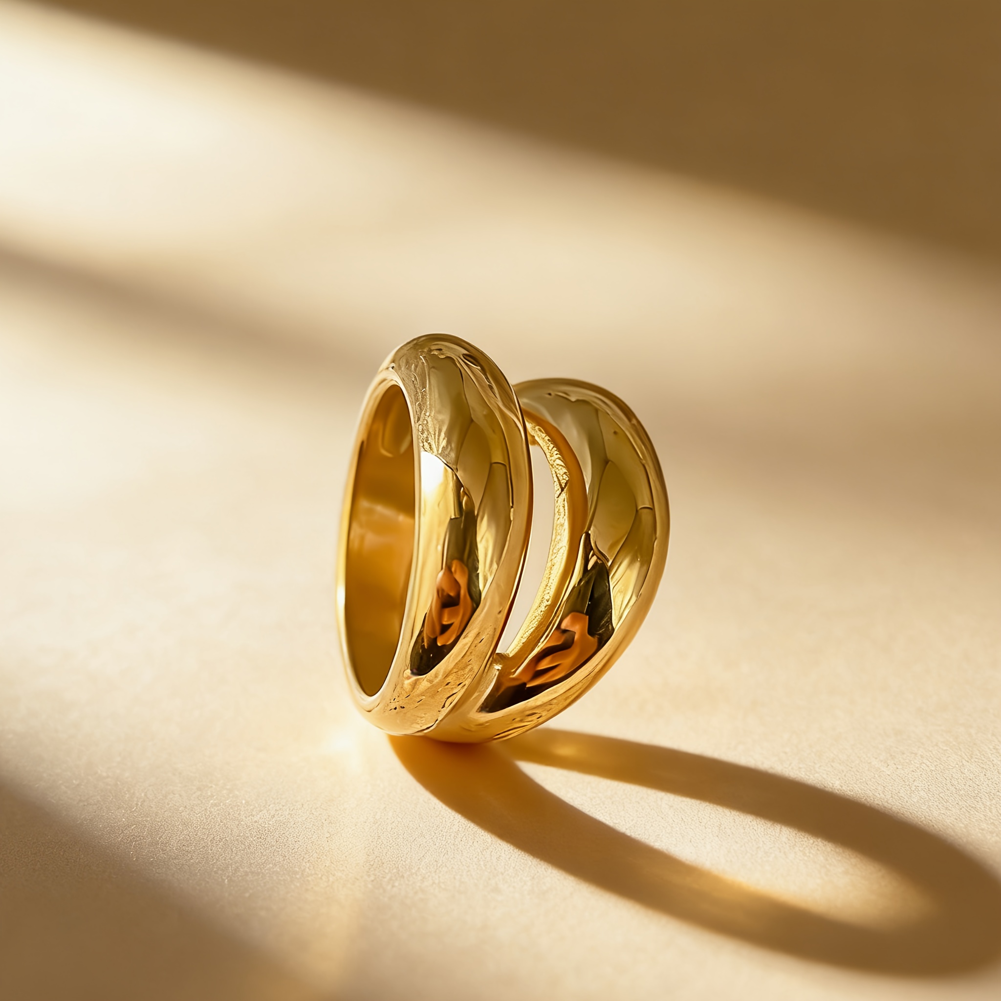 Men's Stylish 316 Stainless Steel Double Hollow Ring, Versatile Design