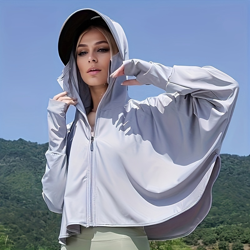 

Women's Breathable Sun Protection Jacket, Lightweight, Loose-fit, Outdoor And Driving Use, Sunscreen Clothing
