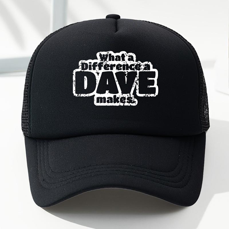Dave Letter Print Baseball Women Men Sun Hat Trucker Hat - Temu