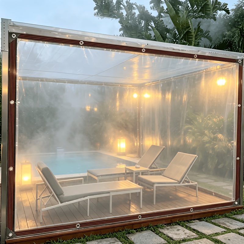 TEMU Bâche transparente épaissie, imperméable et résistante à l', multi-spécifications, pour tentes, auvents, domestiques, rideaux, bâches de