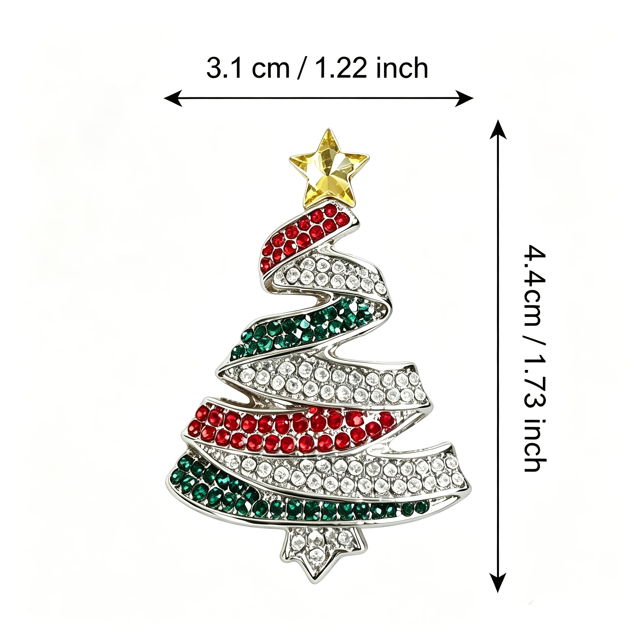 Christmas Tree Layered Ribbon & Rhinestone Pin Gift Box Set