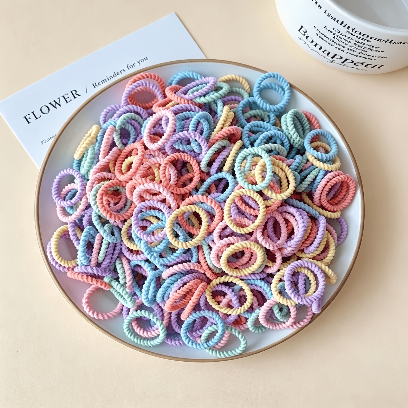 TEMU 198pcs Pack Suitable For Daily & Back-to- Hair Bands - Opp Bag Packaging With Multicolor High-elasticity Rubber Hair Ties, Suitable For Events,